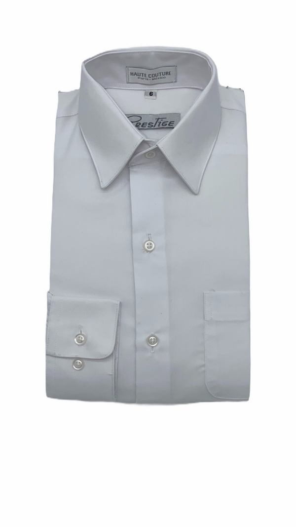 Camisa Lisa Juvenil Mod 102 Blanco